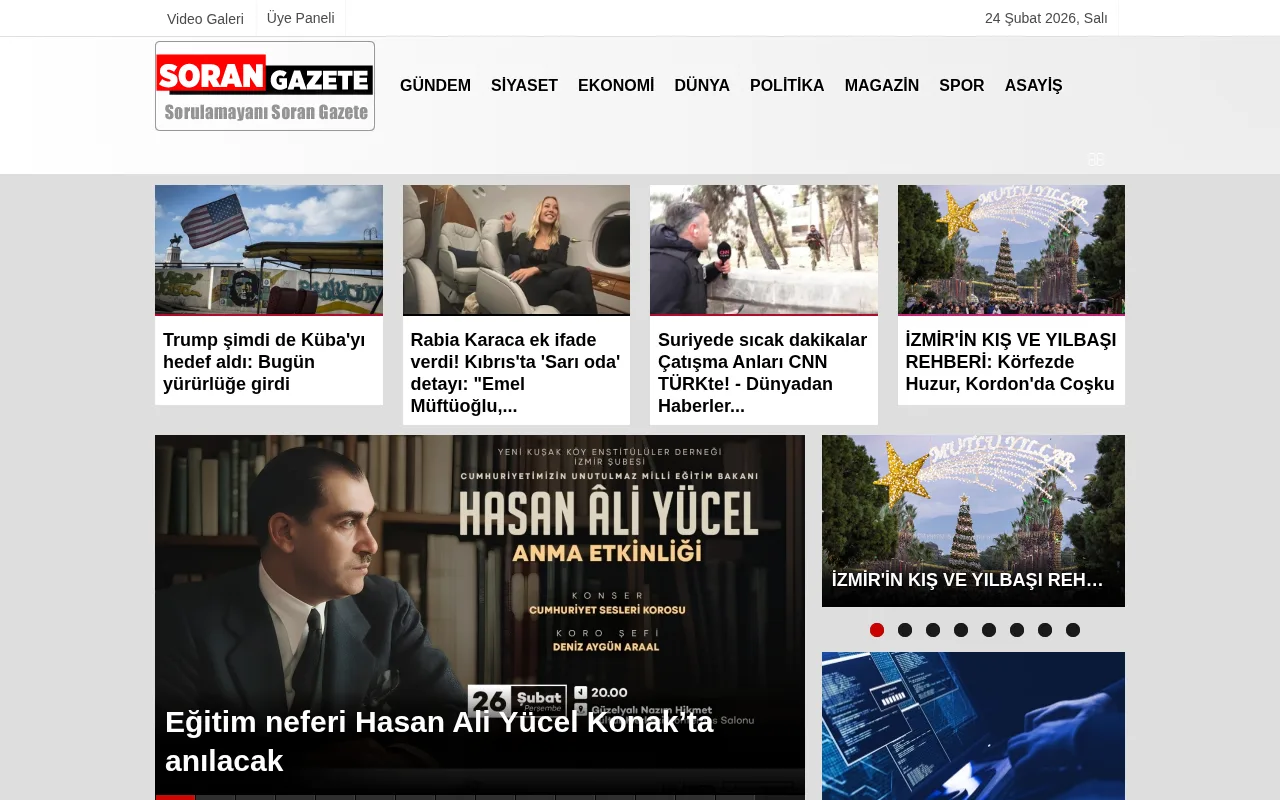 sorangazete.com web sitesi ekran görüntüsü - Haber
