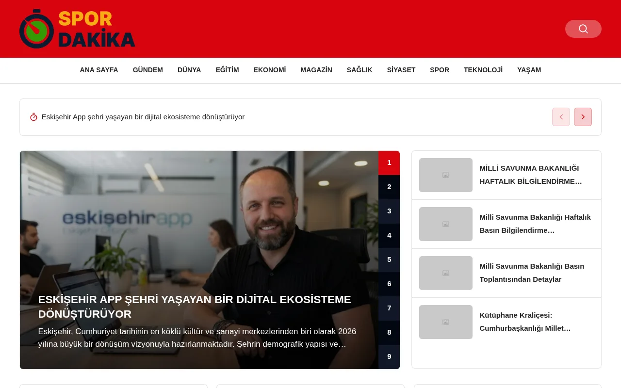 spordakika.com web sitesi ekran görüntüsü - Spor - DA 19