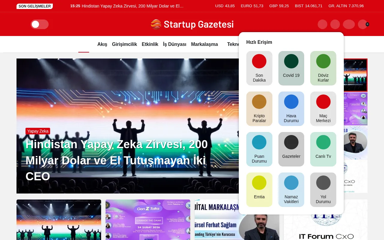 startupgazetesi.com web sitesi ekran görüntüsü - Haber