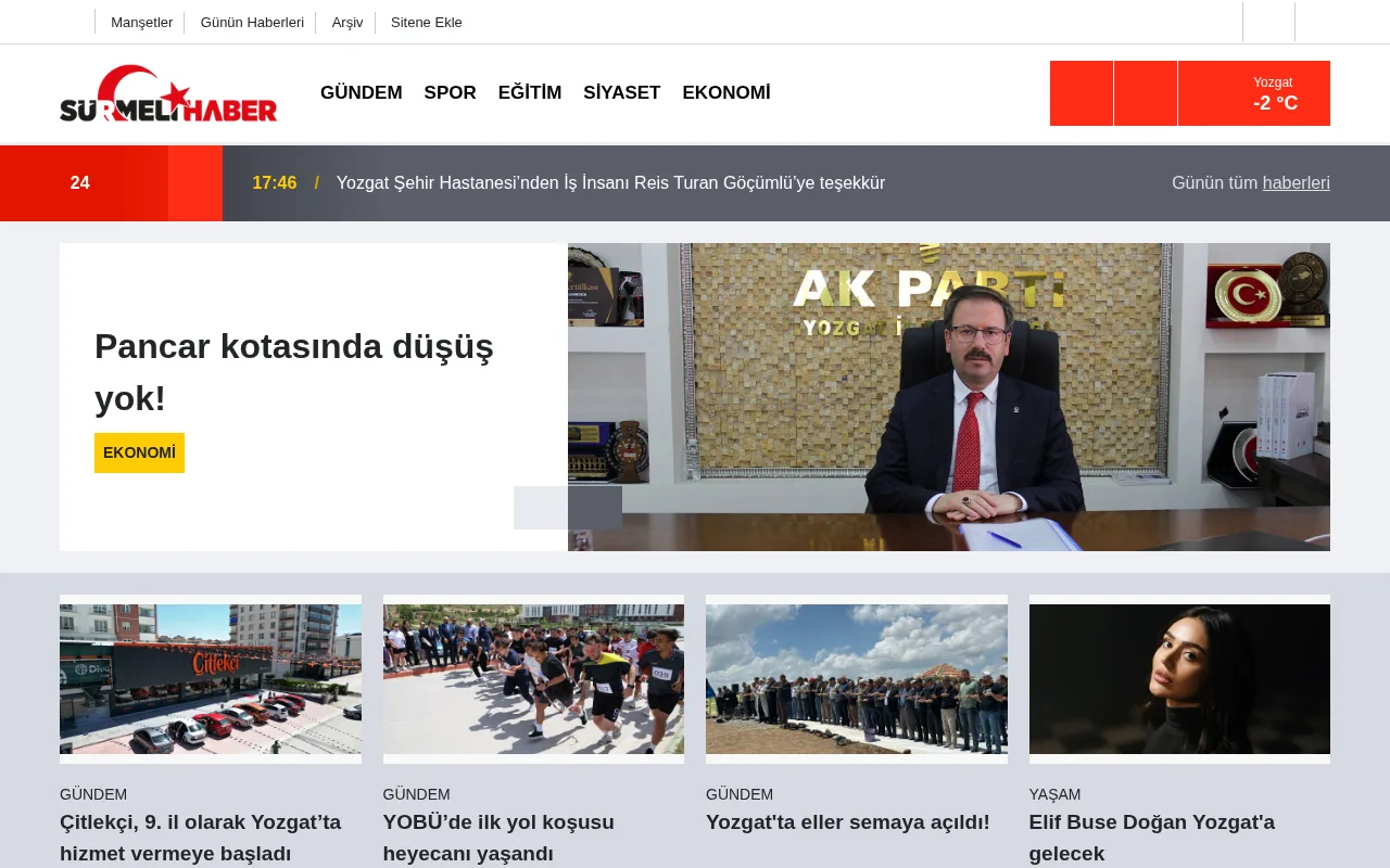 surmelihaber.com web sitesi ekran görüntüsü - Haber