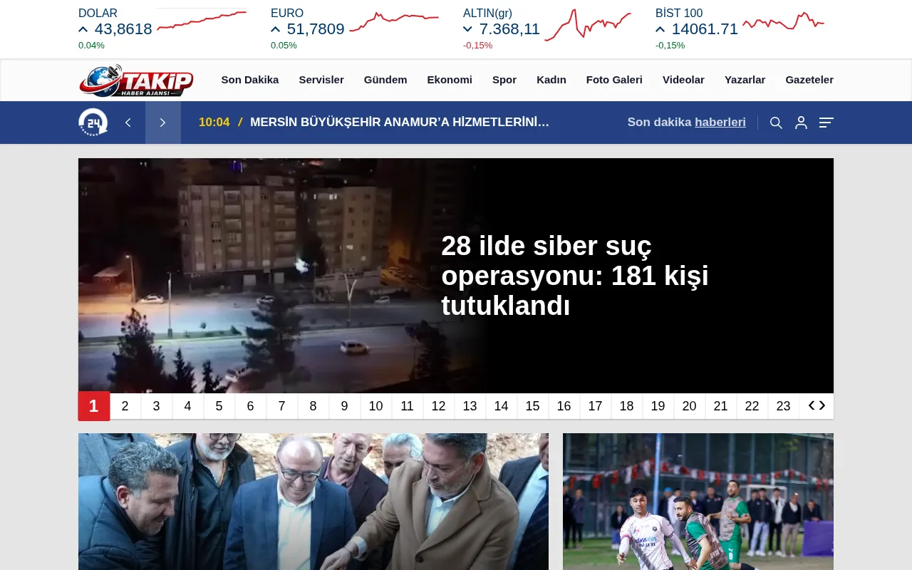 takiphaberajansi.com web sitesi ekran görüntüsü - Haber - DA 24