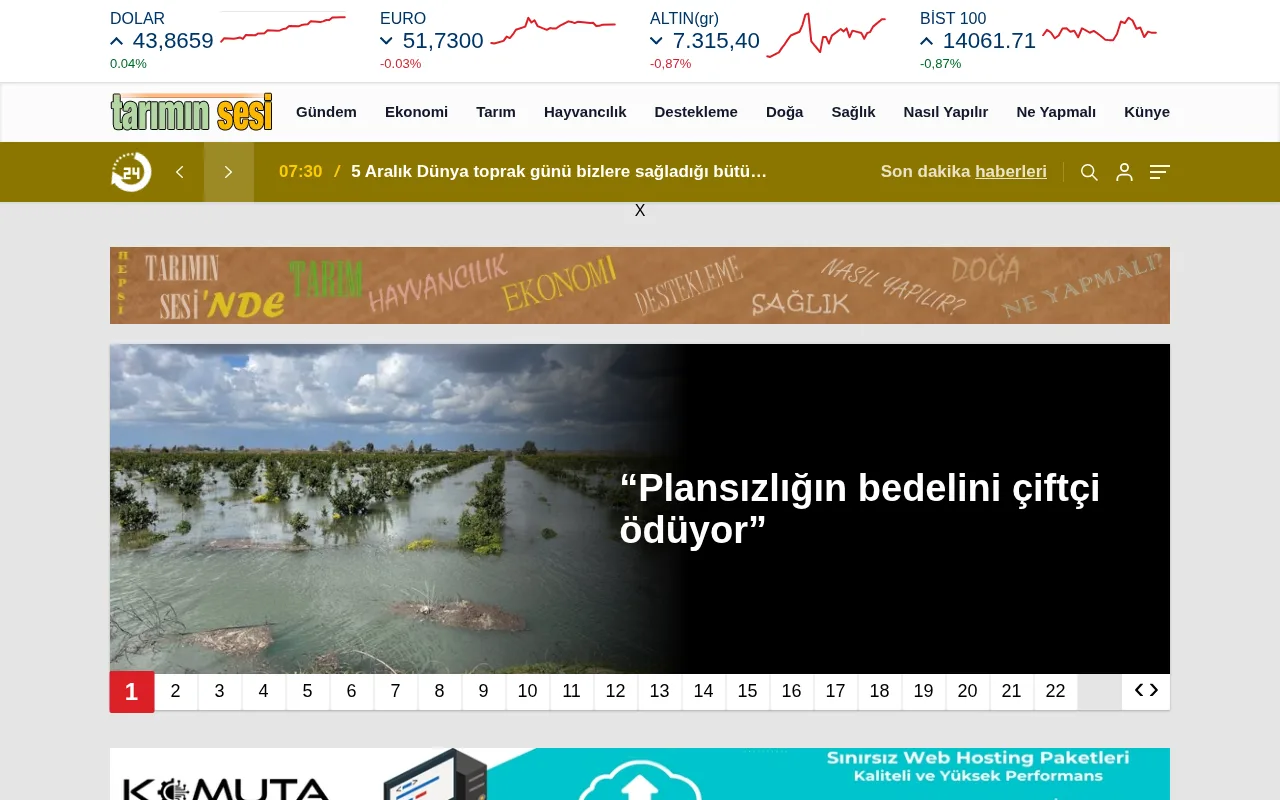 tariminsesi.com.tr web sitesi ekran görüntüsü - Haber