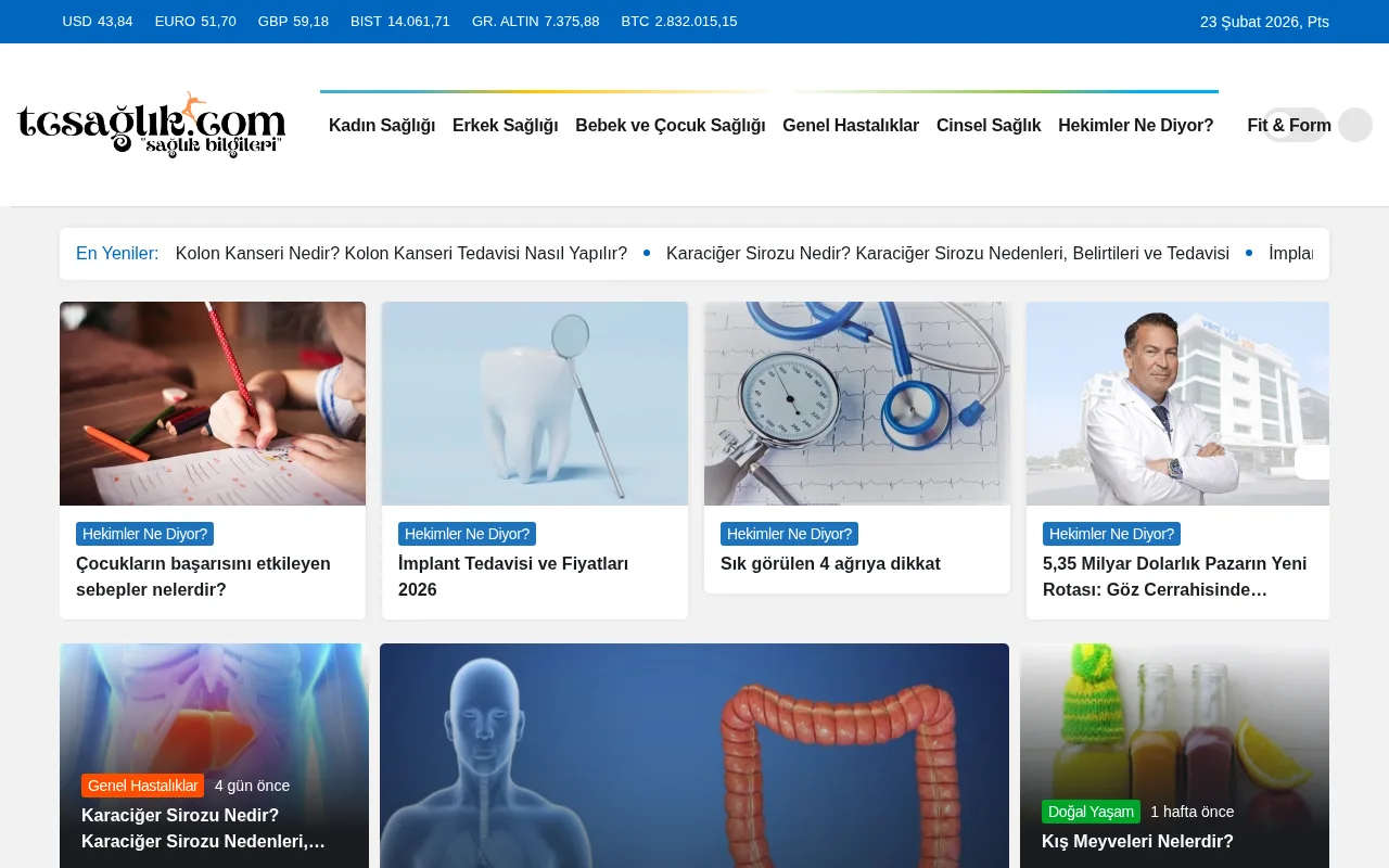 tcsaglik.com web sitesi ekran görüntüsü - Sağlık - DA 55