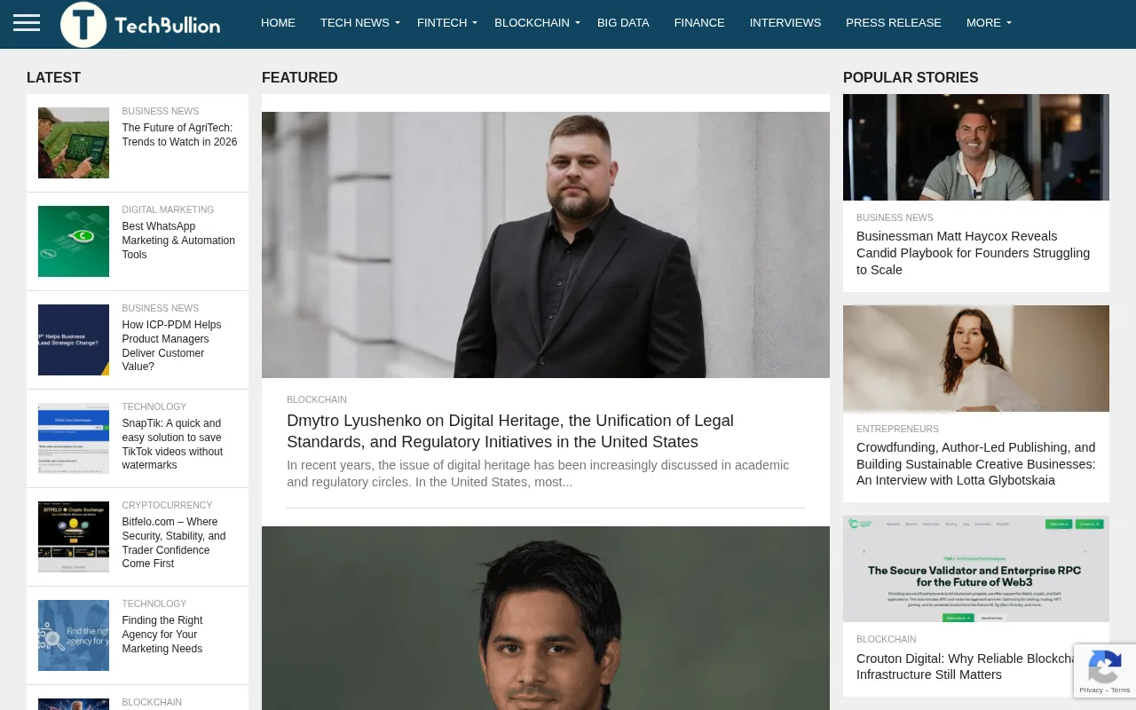 techbullion.com web sitesi ekran görüntüsü - Teknoloji - DA 72