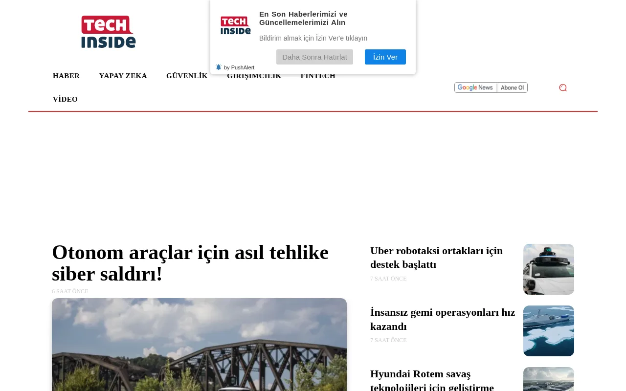 techinside.com web sitesi ekran görüntüsü - Teknoloji