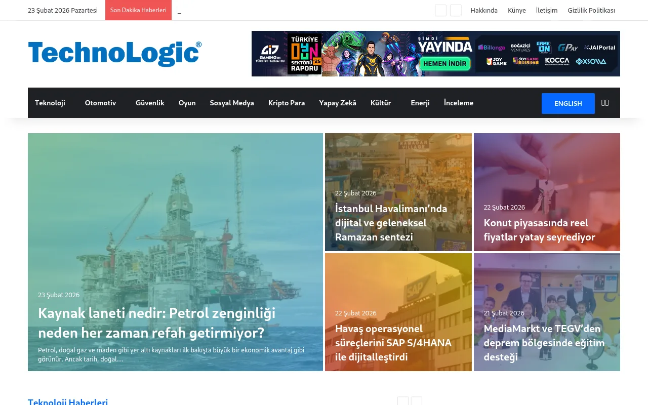 technologic.com.tr web sitesi ekran görüntüsü - Teknoloji - DA 27