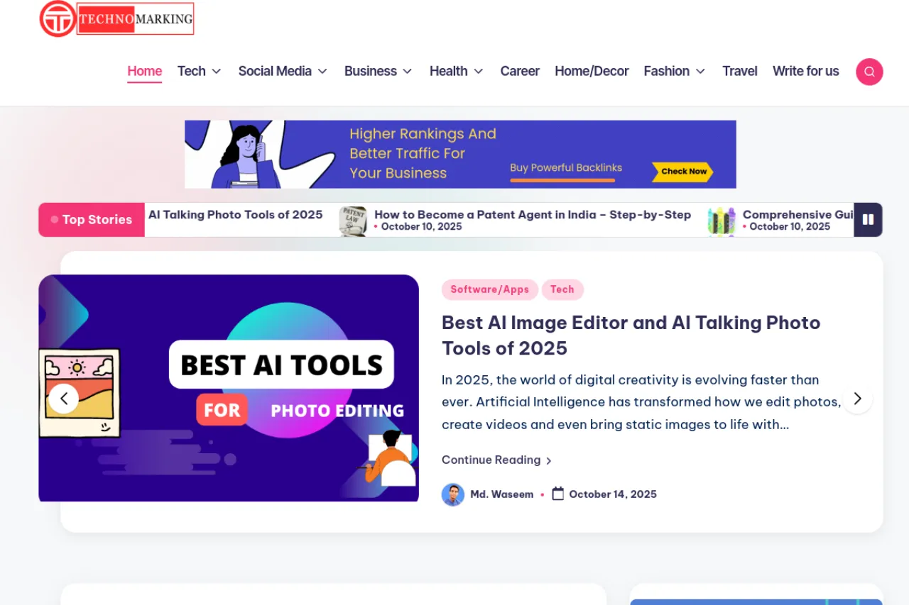 technomarking.com web sitesi ekran görüntüsü - Teknoloji