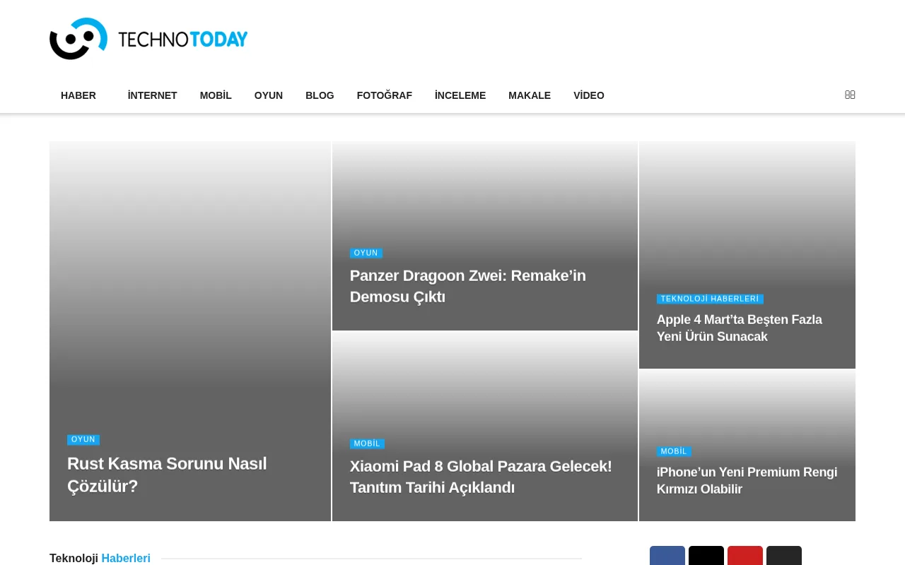 technotoday.com.tr web sitesi ekran görüntüsü - Teknoloji