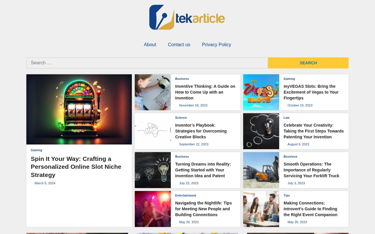 tekarticle.com web sitesi ekran görüntüsü