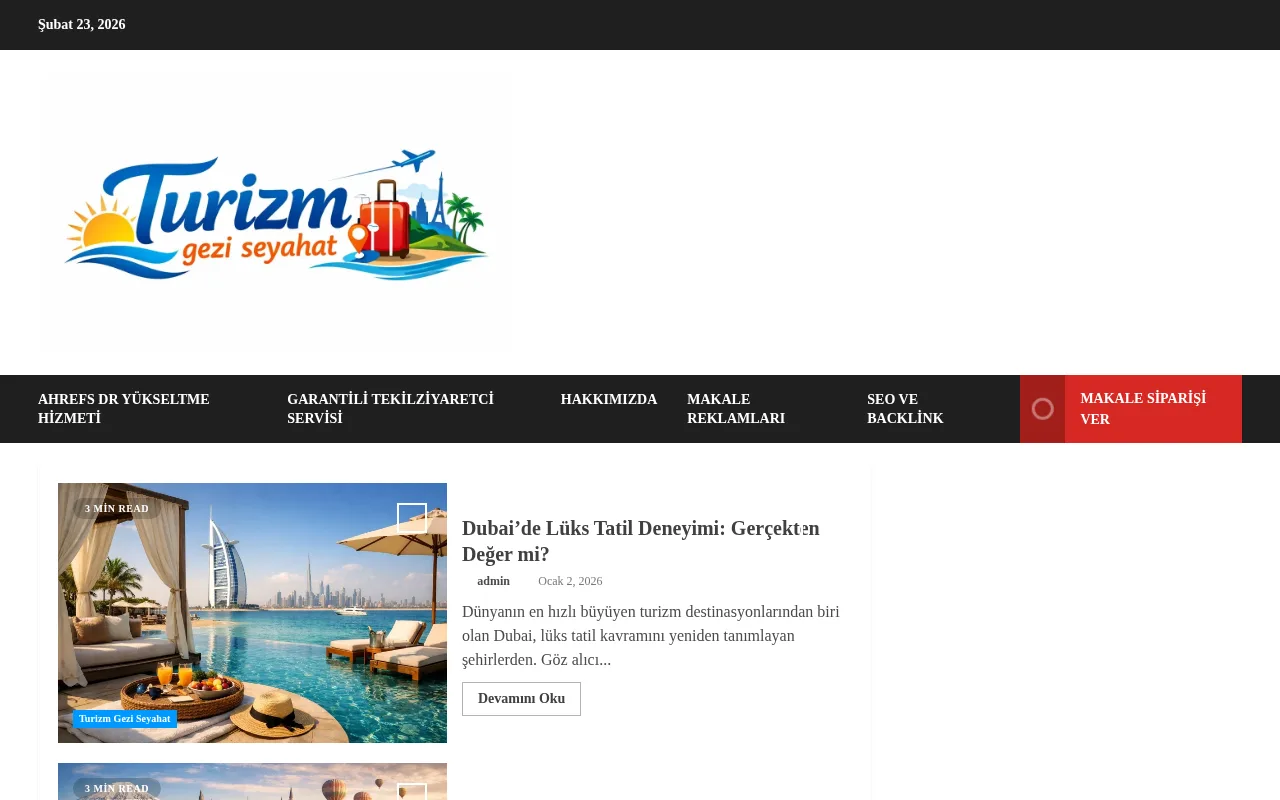 Sağlık Turizmi, Gezi, Seyahat ve Konaklama Rehberi web sitesi ekran görüntüsü - Seyahat - DA 57