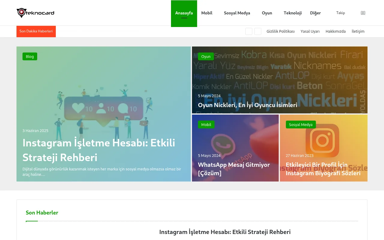 teknocard.com web sitesi ekran görüntüsü - Otomotiv