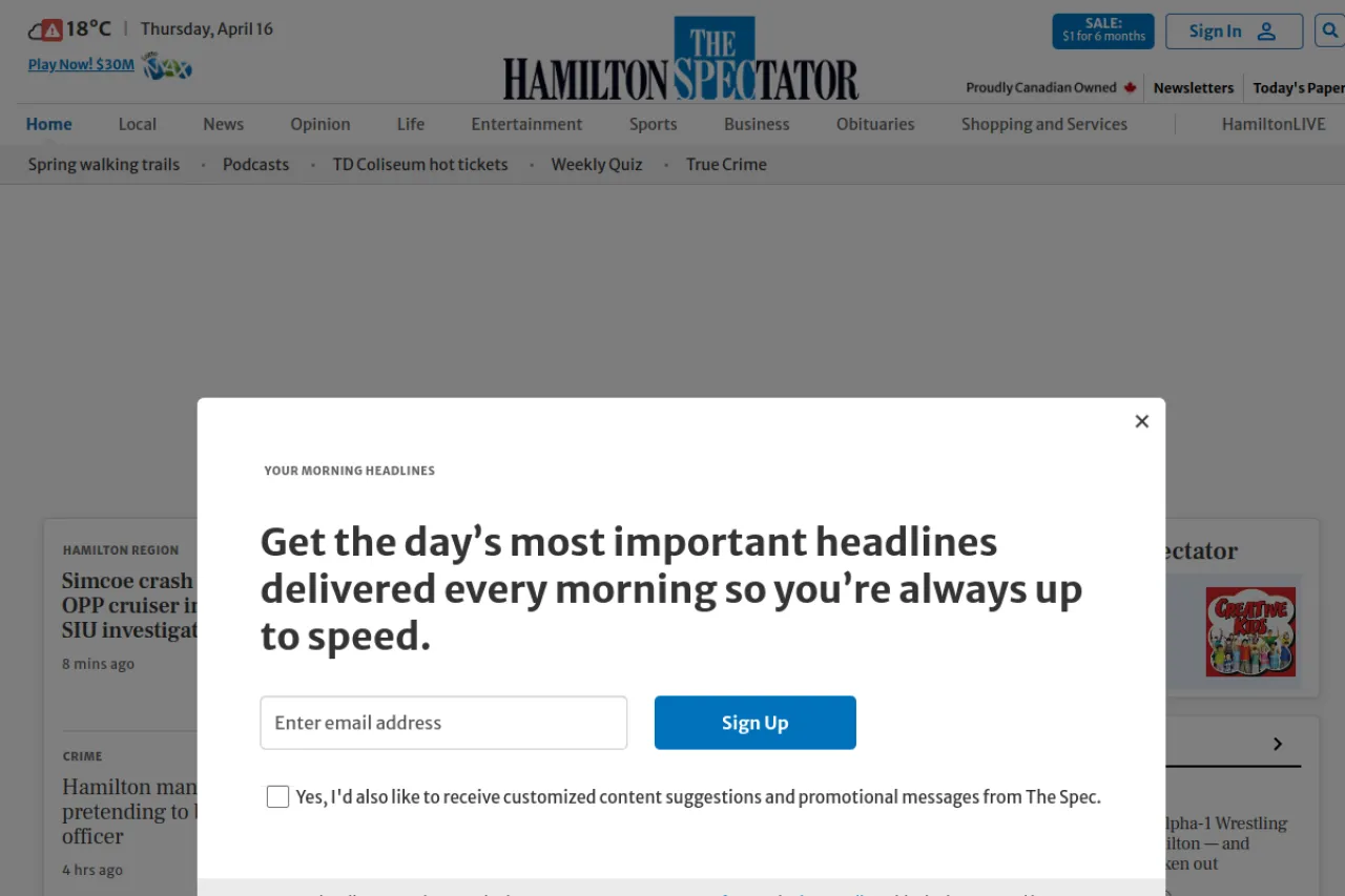 thespec.com web sitesi ekran görüntüsü - Teknoloji - DA 78