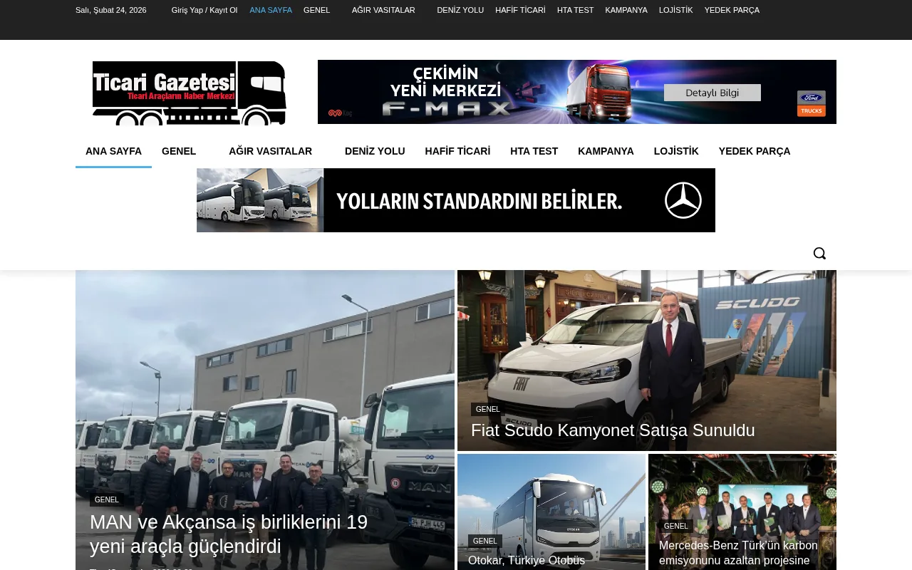 ticarigazetesi.com web sitesi ekran görüntüsü - Haber