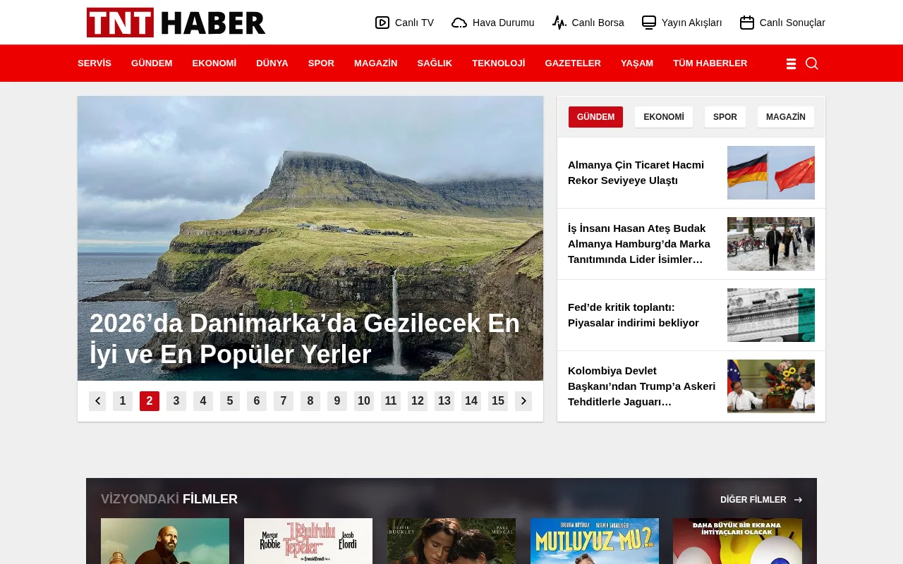 tnthaber.com web sitesi ekran görüntüsü - Haber - DA 20