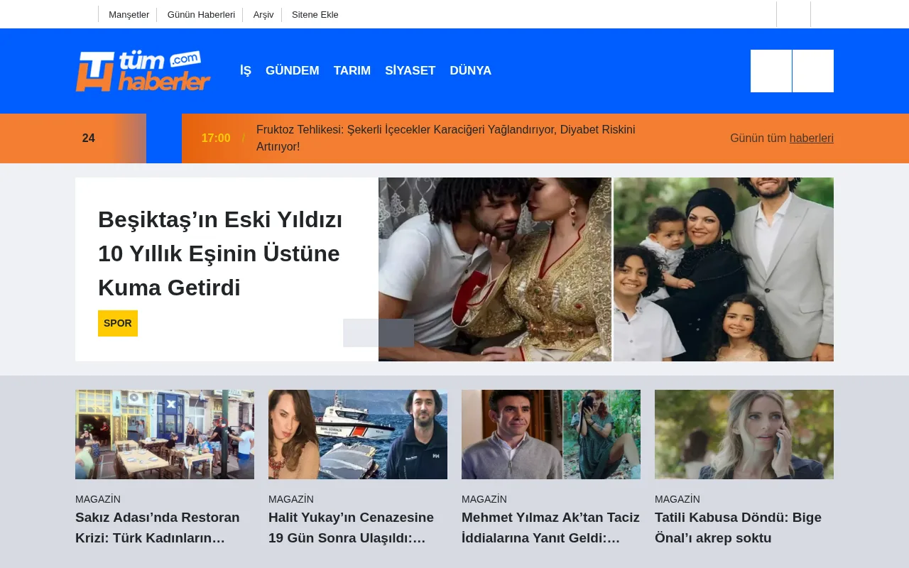 tum-haberler.com web sitesi ekran görüntüsü