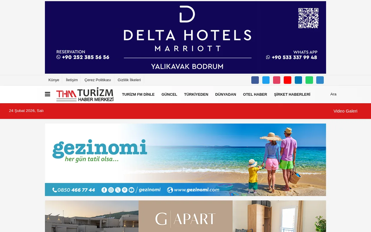 turizmhabermerkezi.net web sitesi ekran görüntüsü - Haber