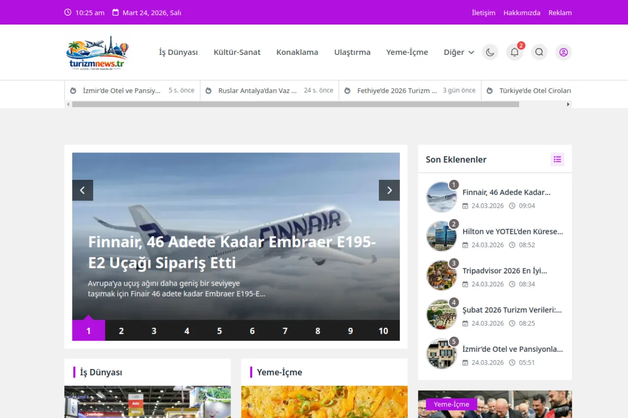 Turizm Haberleri web sitesi ekran görüntüsü - Seyahat - DA 1