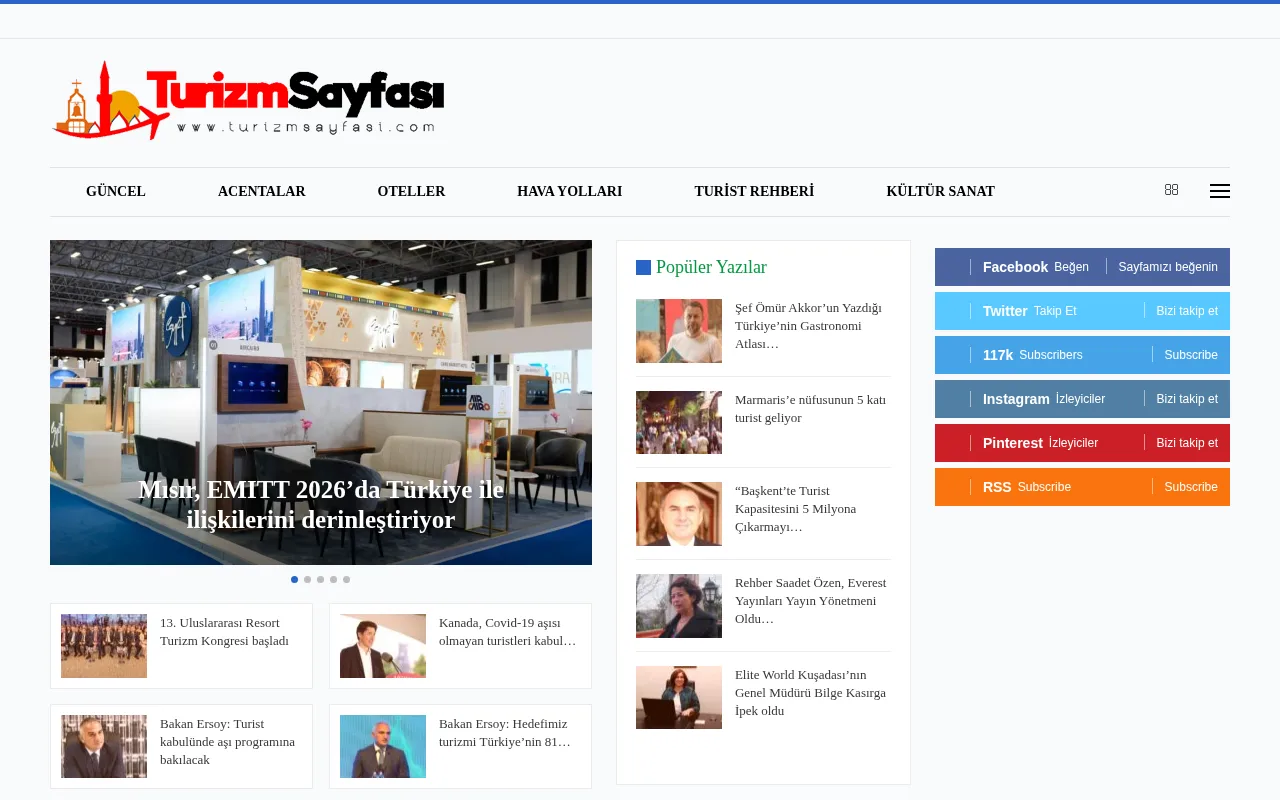 turizmsayfasi.com web sitesi ekran görüntüsü - Seyahat - DA 55