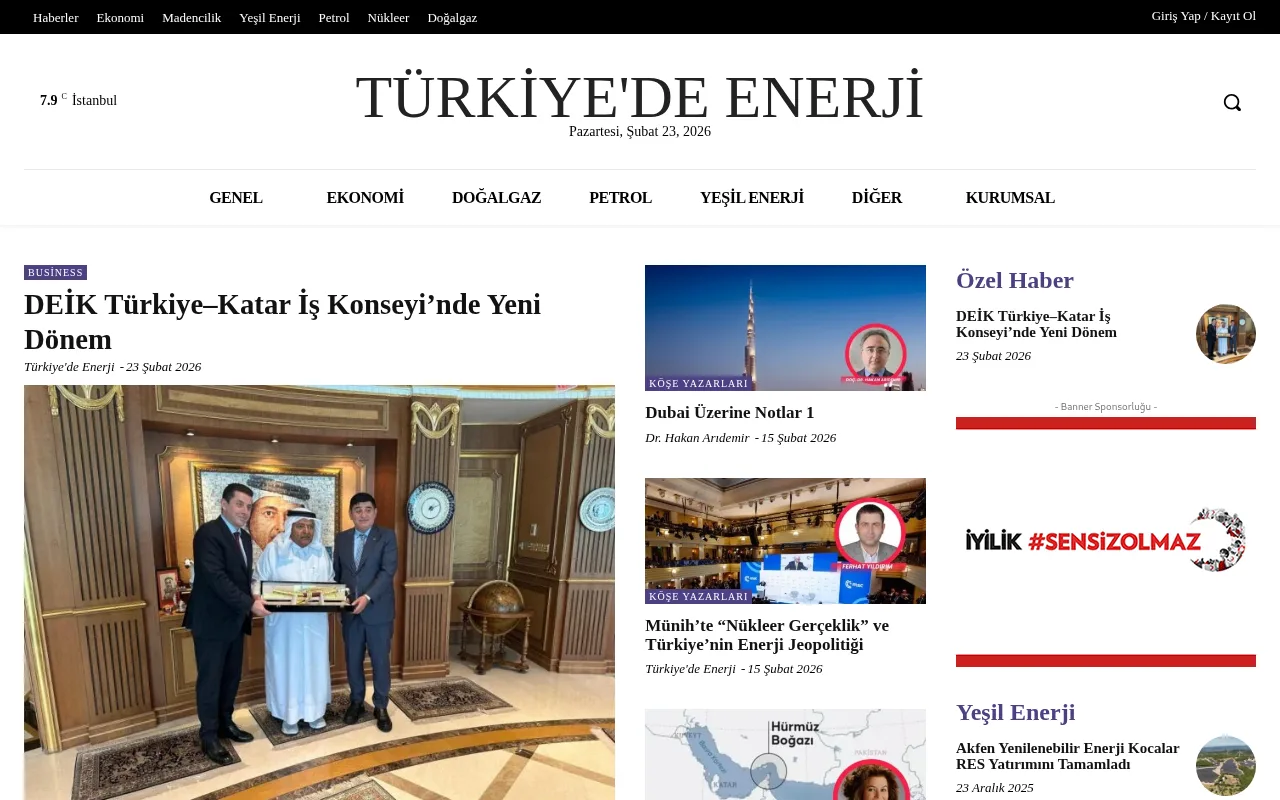 turkiyedeenerji.com web sitesi ekran görüntüsü - DA 11