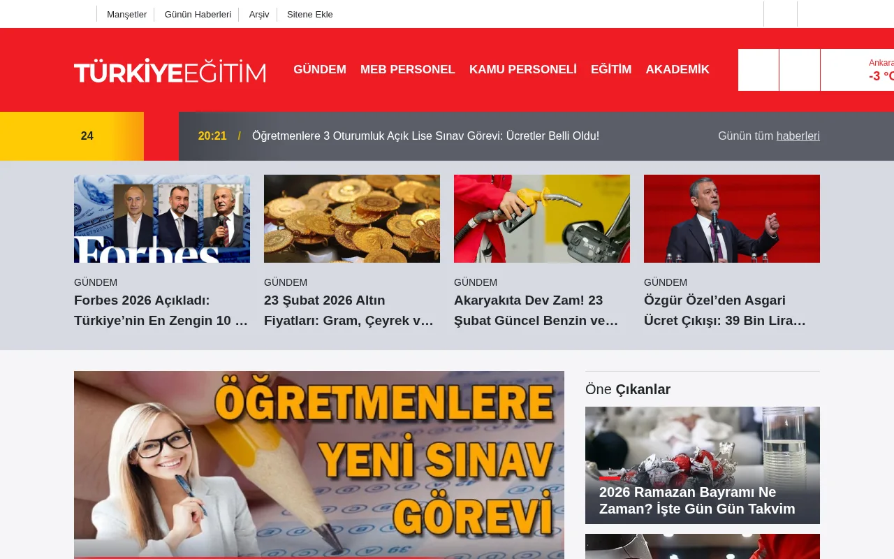 turkiyeegitim.com web sitesi ekran görüntüsü - Eğitim