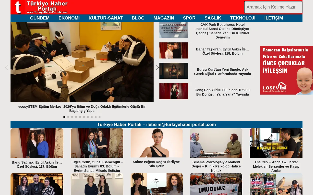 turkiyehaberportali.com web sitesi ekran görüntüsü - Haber - DA 12