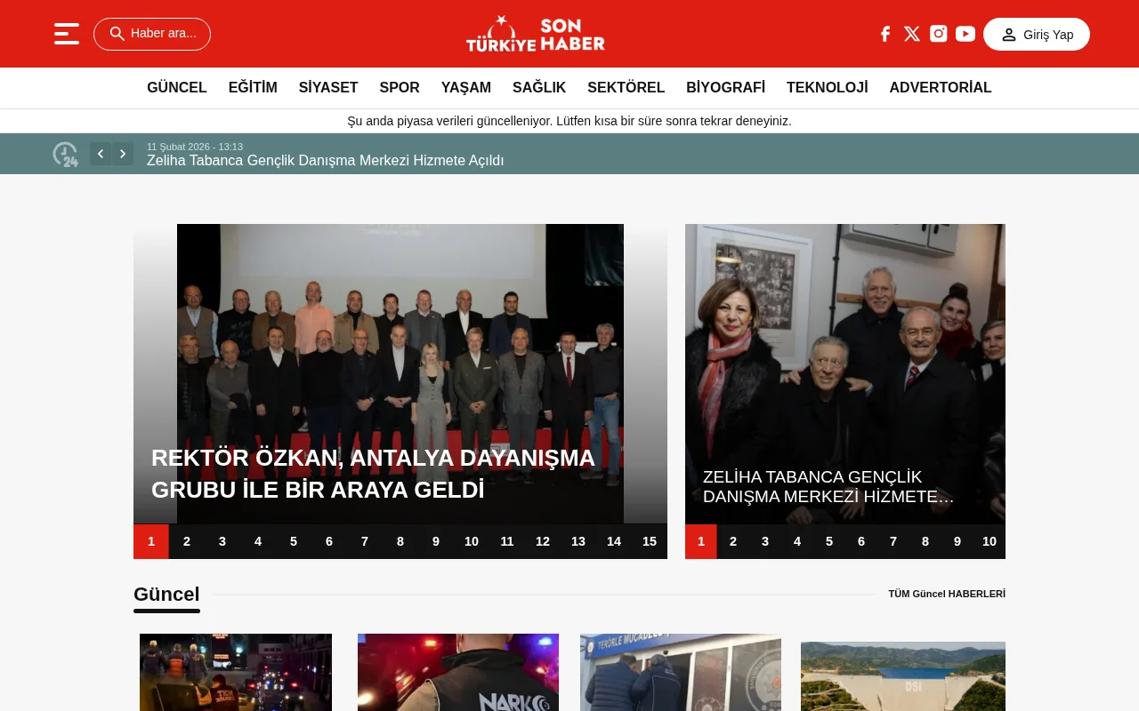 turkiyesonhaber.com.tr web sitesi ekran görüntüsü - Haber - DA 25