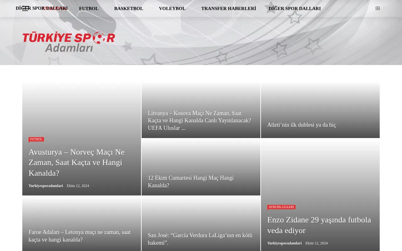 turkiyesporadamlari.com web sitesi ekran görüntüsü - Spor - DA 31
