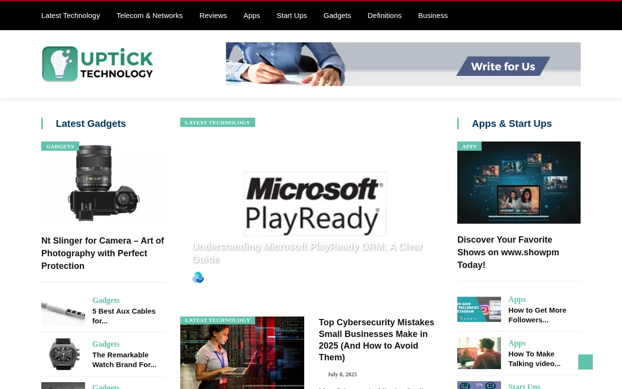 upticktechnology.com web sitesi ekran görüntüsü - Teknoloji