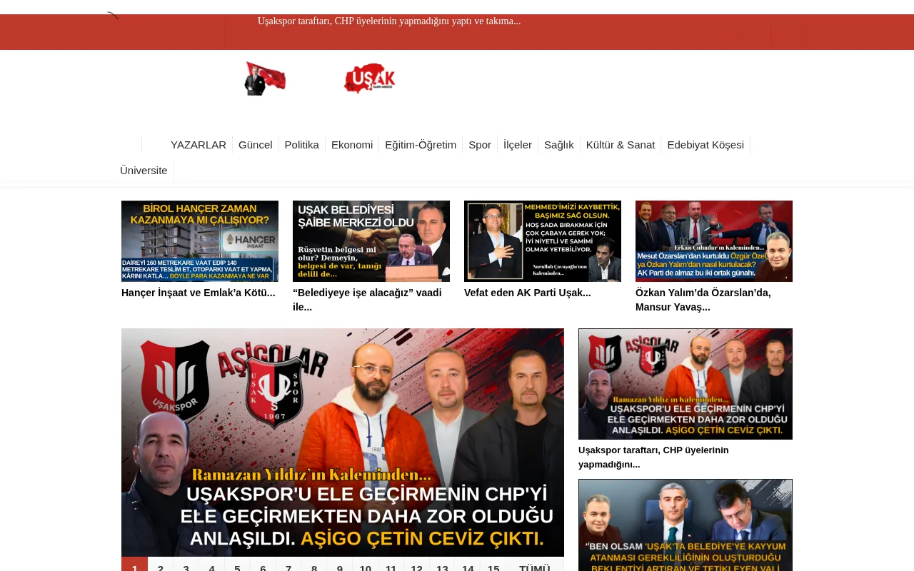 usakhabermerkezi.com web sitesi ekran görüntüsü - Haber - DA 18