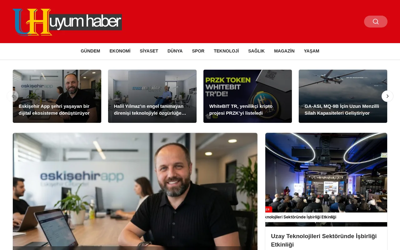 uyumhaber.com web sitesi ekran görüntüsü - Haber - DA 28