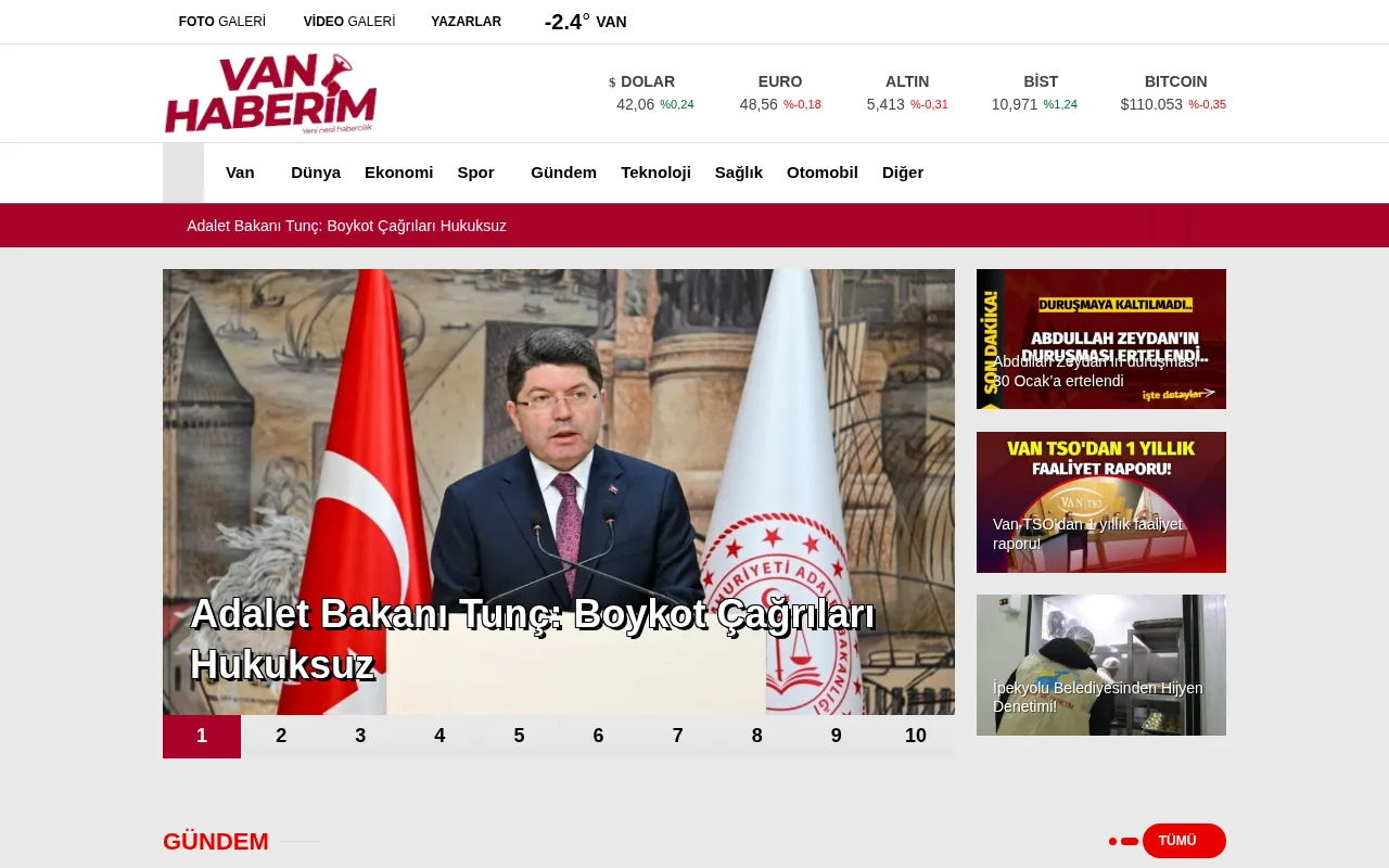 vanhaberim.com web sitesi ekran görüntüsü - Haber - DA 30