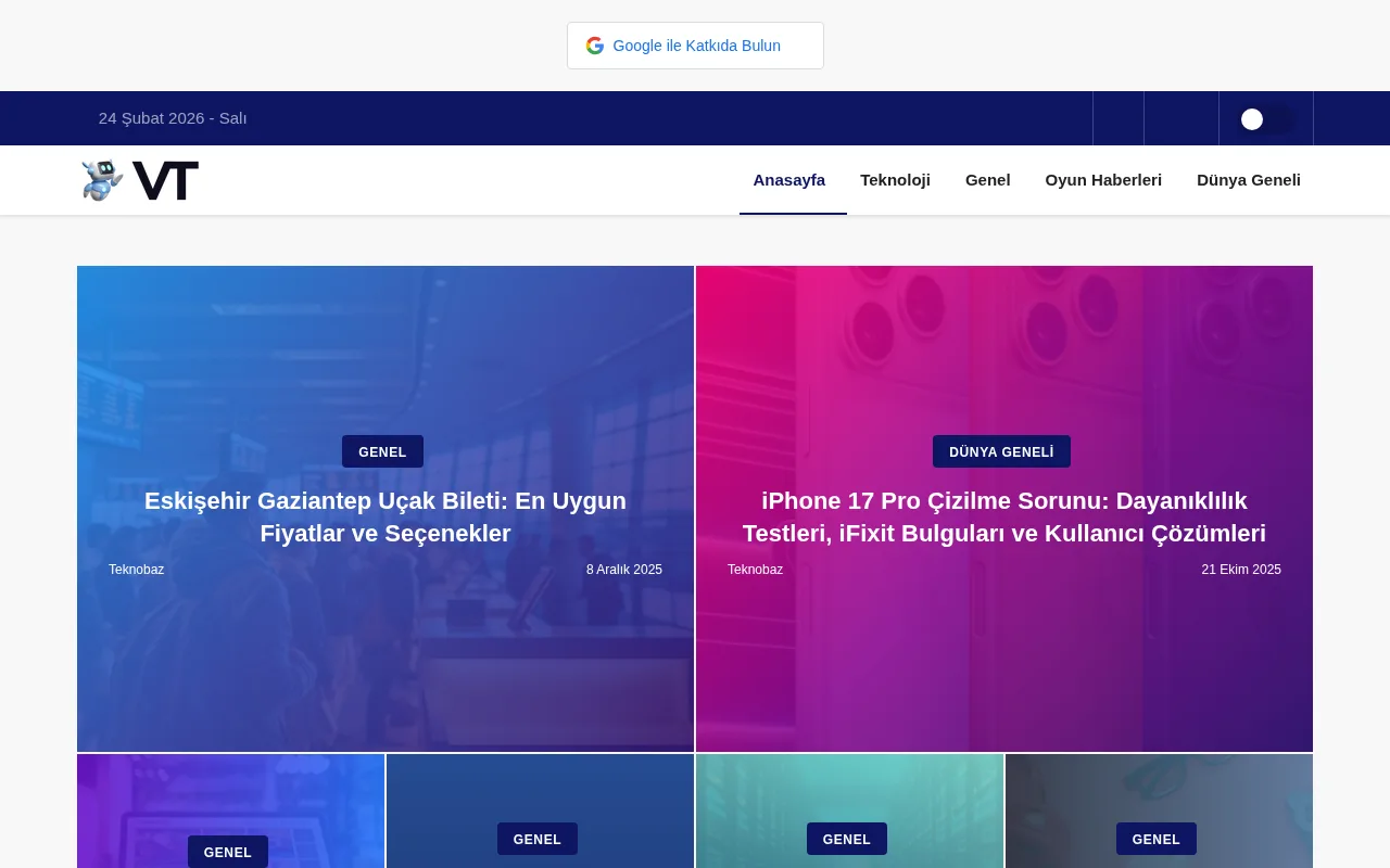 viralteknoloji.com web sitesi ekran görüntüsü - Teknoloji