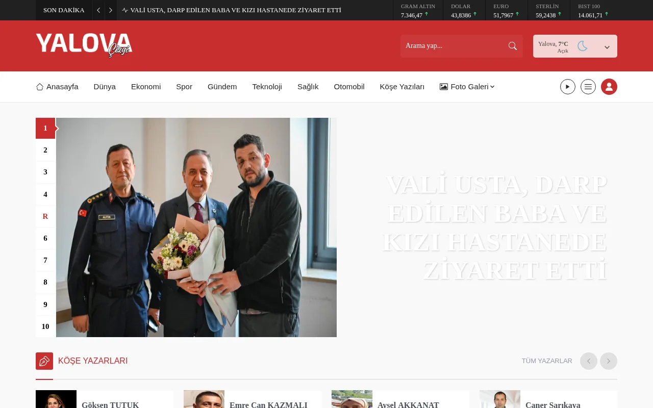 Yalova Çizgi web sitesi ekran görüntüsü - Haber - DA 75