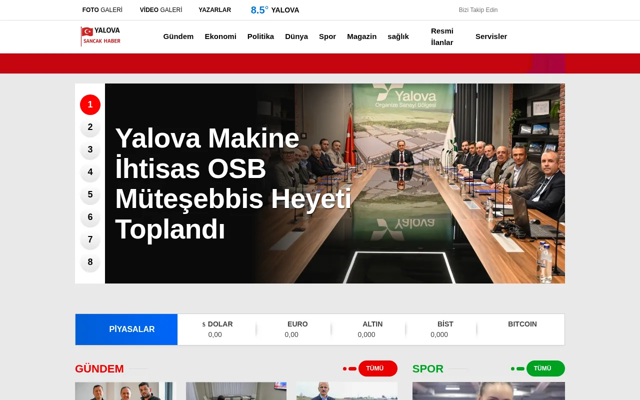 yalovasancakhaber.com web sitesi ekran görüntüsü - Haber