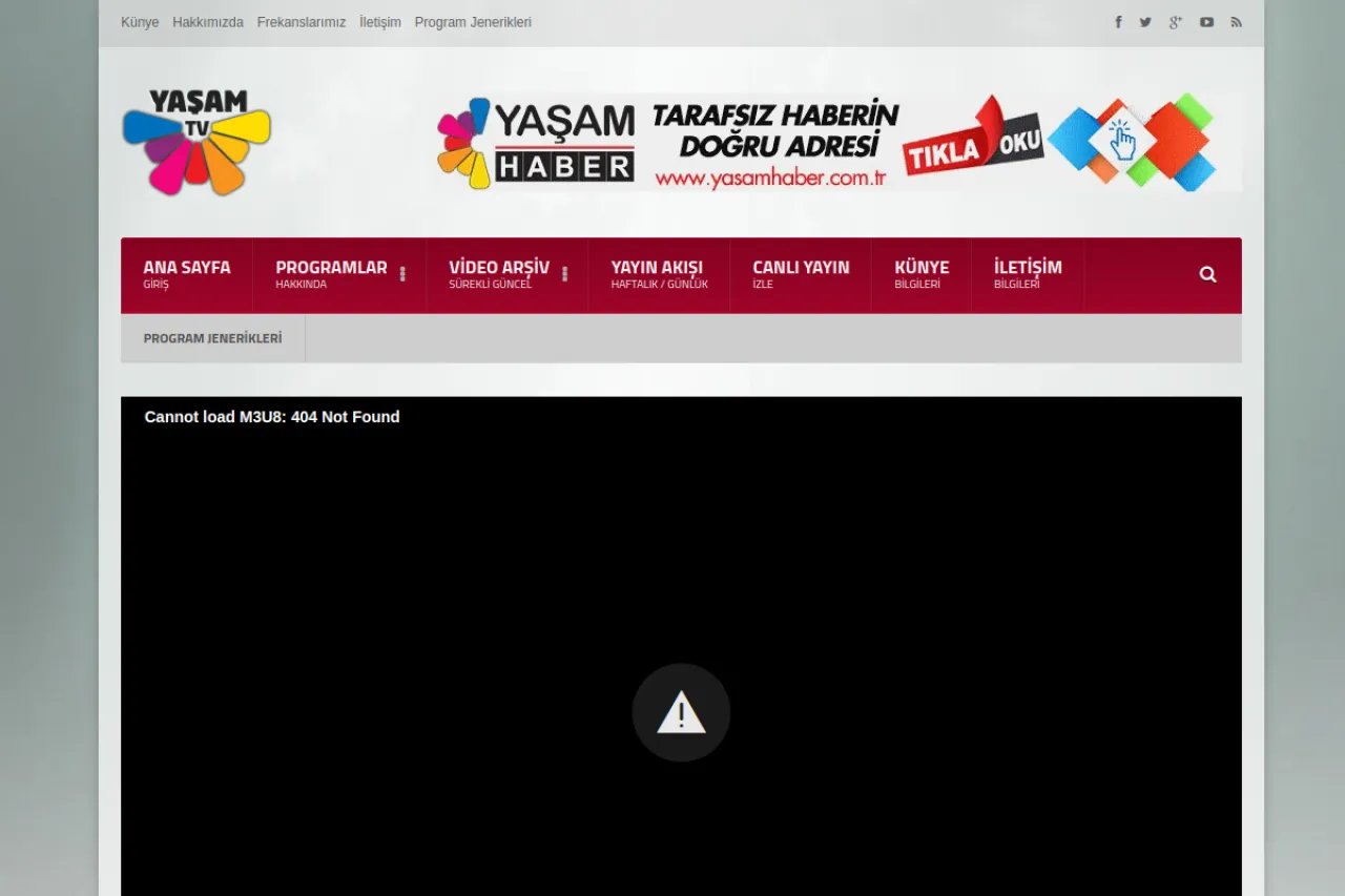www.yasamtv.com.tr web sitesi ekran görüntüsü - DA 15