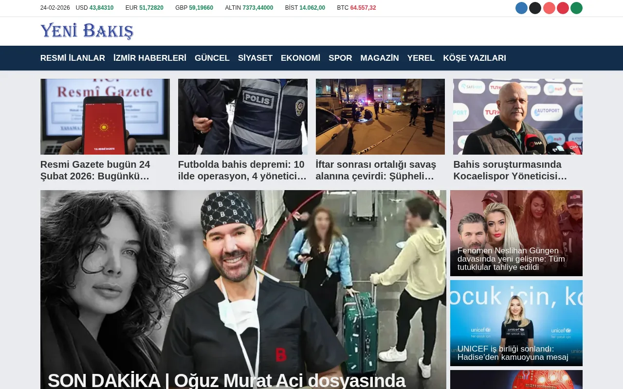 yenibakishaber.com web sitesi ekran görüntüsü - Haber - DA 26