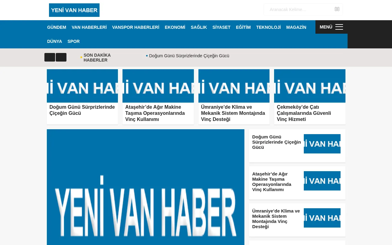 yenivanhaber.com web sitesi ekran görüntüsü - Haber - DA 32