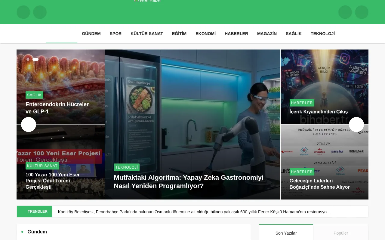 yerelhaber.net.tr web sitesi ekran görüntüsü - Haber