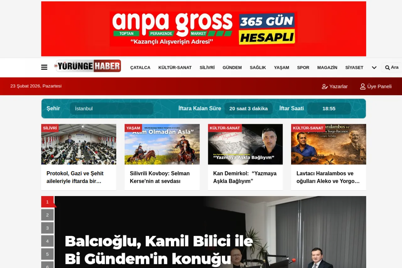 yorungehaber.com web sitesi ekran görüntüsü - Haber - DA 22