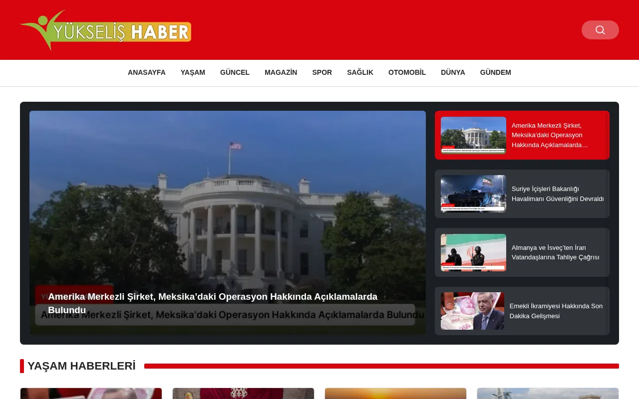 yukselishaber.com web sitesi ekran görüntüsü - Haber - DA 29