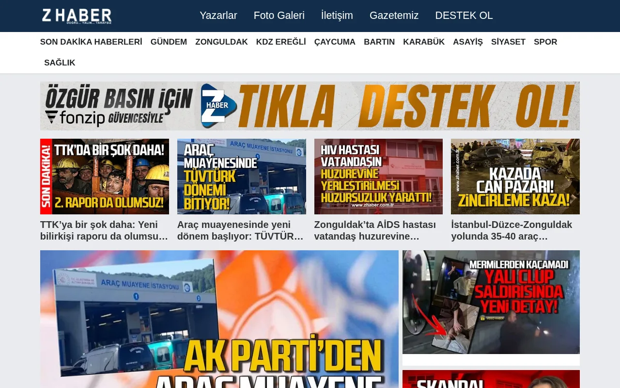 zhaber.com.tr web sitesi ekran görüntüsü - Haber - DA 28