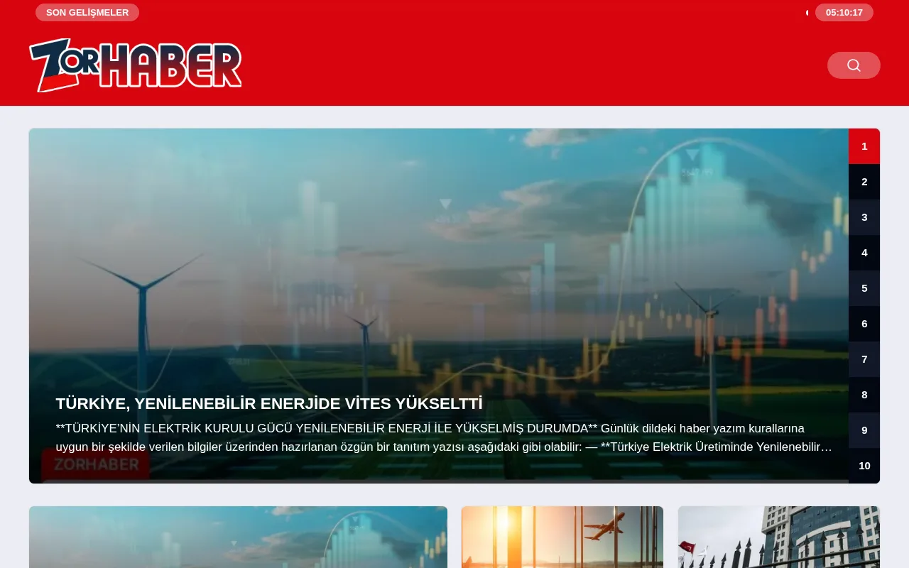 zorhaber.com web sitesi ekran görüntüsü - Haber - DA 21